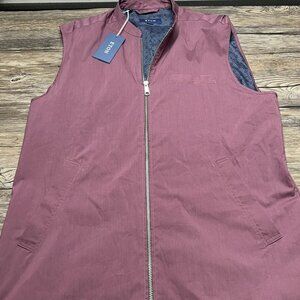 Eton Men's Red Large Zip-Up Casual Vest